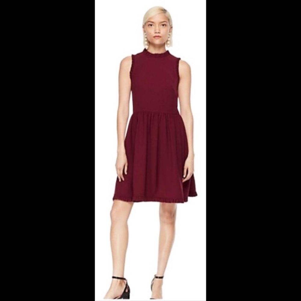 Kate Spade Ruffle Trim Purple Dress Size US 12